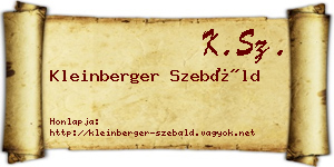 Kleinberger Szebáld névjegykártya